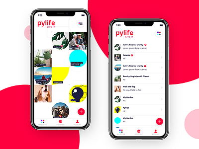Pylife Channel overview app channel chat dashboard design interface iphone iphonex kickstarter minimal social