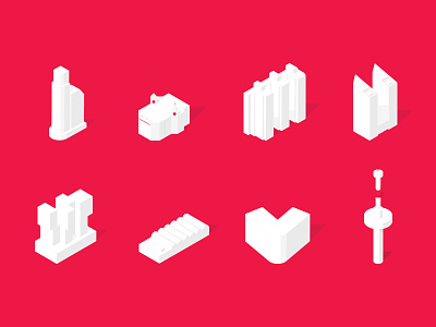 Rotterdam Icons 3d building city dutch icon isometric map rotterdam skyline