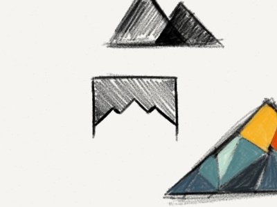 Logo Sketches 53 logo mountains paper sherpa sketch