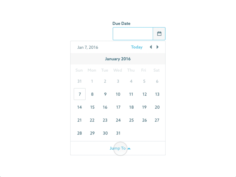 "Jump To" Datepicker Concept date gif interaction picker ui ux