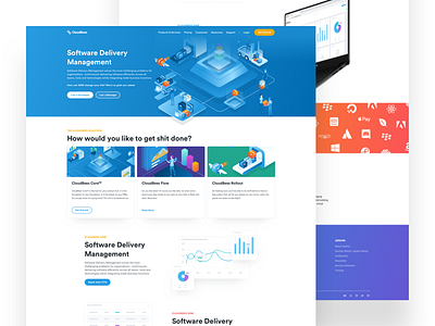 CloudBees - 2020 Homepage Exploration branding devops hero image identity design landing page ui ux web design