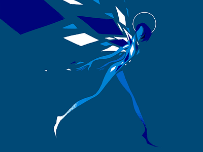 Blue Fairy anna faught blue character design concept design fantasy geometric illustration illustrator monochromatic motion design motion designer texture