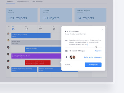 Dashboard - Project Timeline dashboad dashboard digital product kpi pm product design project management task task app timeline timeline design user experience user interface