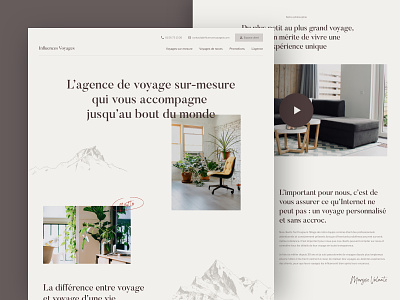 Influences Voyages - Agency page about page brand branding design travel travel agency ui website