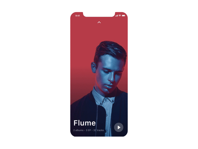 Music - Artists recommendations animation flume interaction iphonex mobile music odesza recommendation ui ux