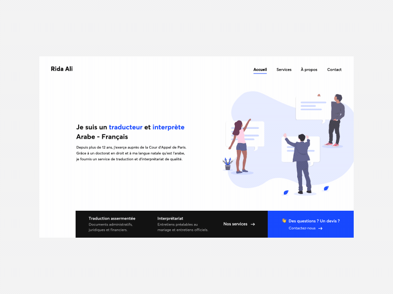 Translator landing page - Animation