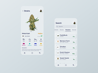 Cannabis Growth Journal App app app design brand cannabis cbd concept design kush neumorphic neumorphism soft soft ui thc trend trendy ui ui design ux ux design weed