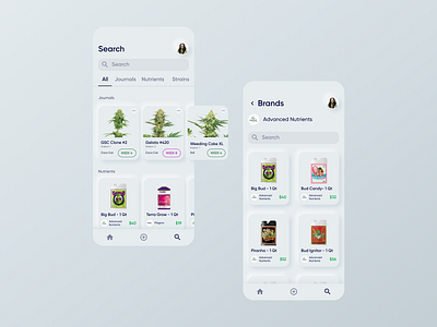 Cannabis Growth Journal App 2020 app app design cannabis cannabis design design neumorphic neumorphism soft soft ui thc trend trending trendy ui ui design ux ux design weed