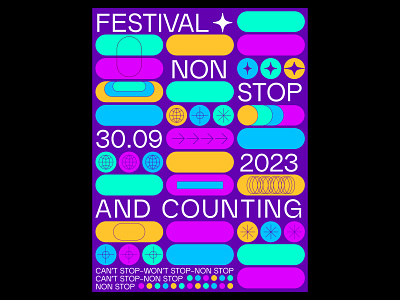 Non-stop - Festival colors festival graphic design