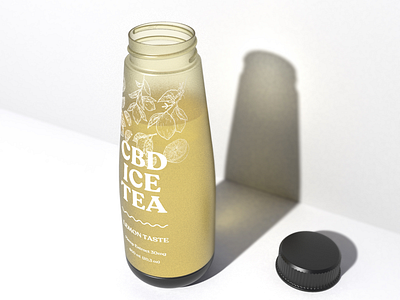 CBD Ice Tea brand branding cannabis cannabis design cbd design graphic graphic design herbs ice tea lemon product product design render rendering renders