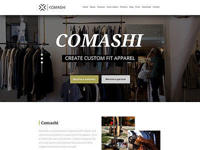Comashi Landing Page