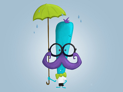 monster rain character character design characterdesign childrens illustration digitalillustration illustration monster monsters rain umbrella