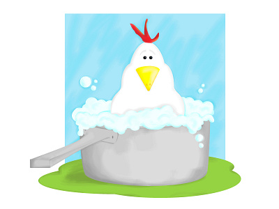 chicken in a pot character design chicken illustration rooster