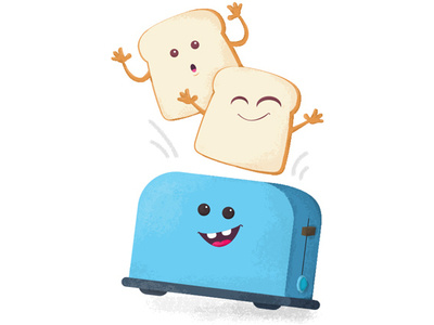 Toasted! character character design digitalillustration illustration illustrator toast toaster