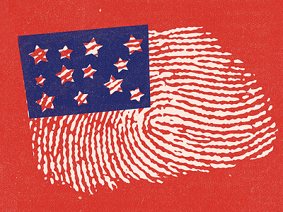 What Does It Mean to be an American? american american flag blue fingerprint flag illustration red stars stripes white