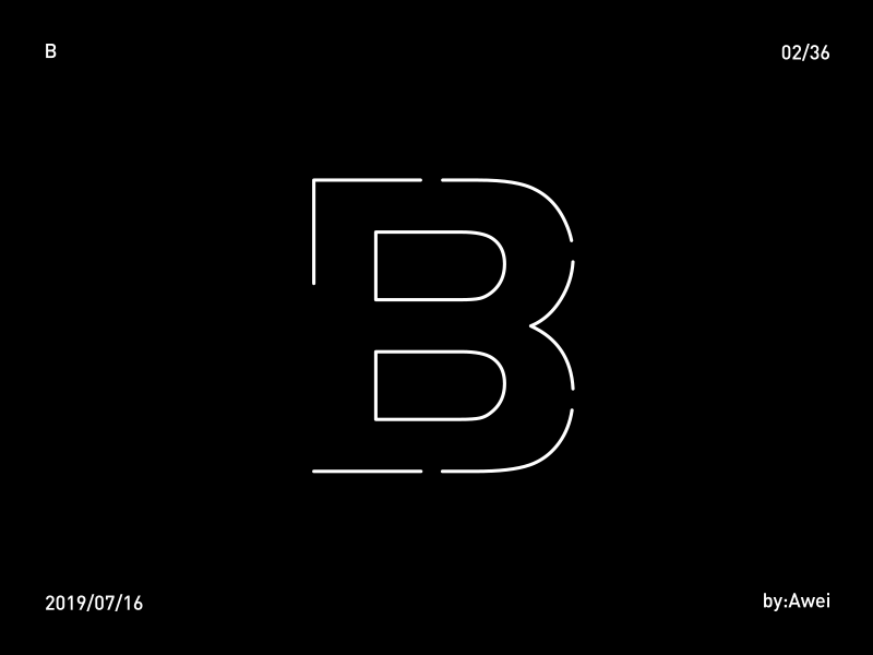 B animation font gif