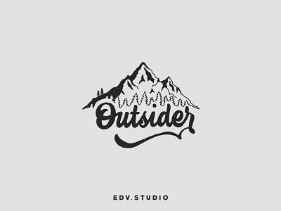 Outsider adventure apparel design handlettering mountain outsider t shirt typography vintage