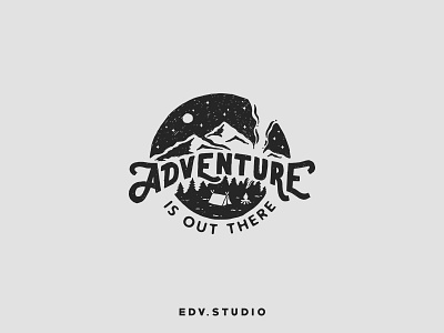 Adventure is Out There adventure apparel camping design handlettering mountain t shirt typography vintage