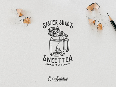 Sister shaq's sweet tea adventure apparel camping design handlettering mountain t shirt typography vintage