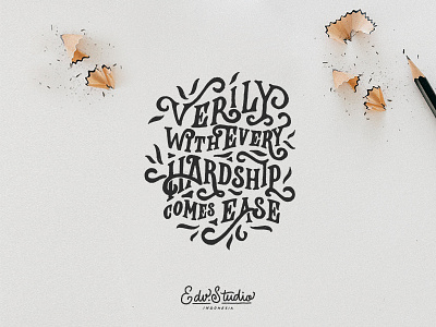 Hardship comes Ease apparel design handlettering hardship illustration t shirt typography vintage