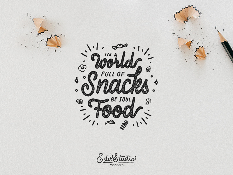 Full of Snacks work vintage typography t-shirt passion live illustration humble holiday handlettering design apparel