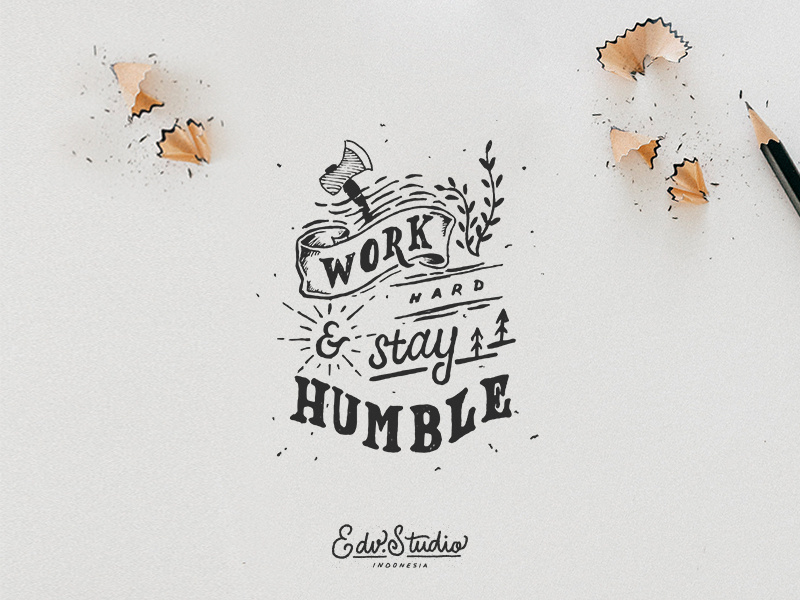 Work hard & Stay Humble humble branding logotype type uiux font handwriting logo vintage typography t-shirt handlettering design apparel