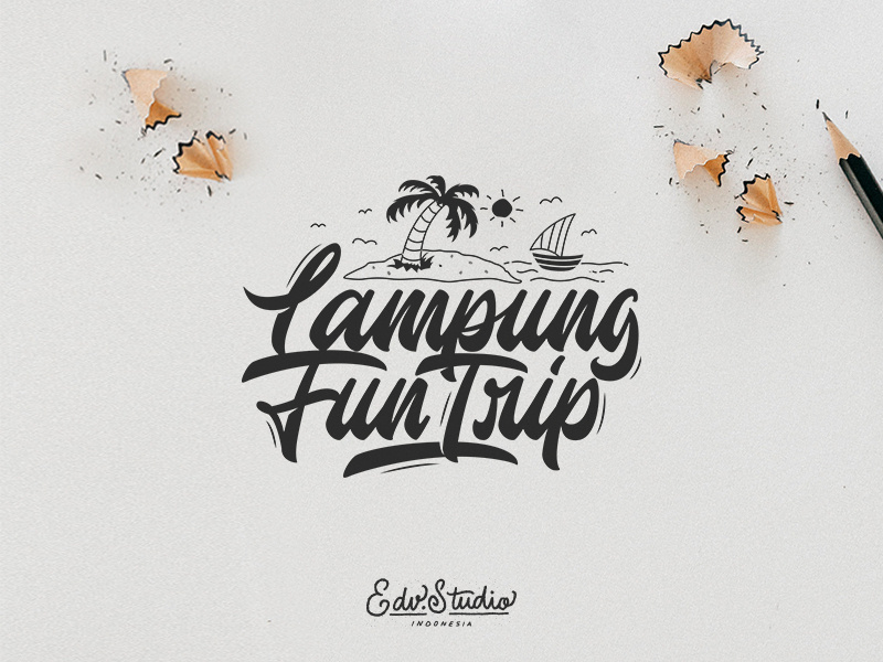 Lampung Fun Trip vintage uiux typography type t-shirt logotype logo humble handwriting handlettering font design branding apparel
