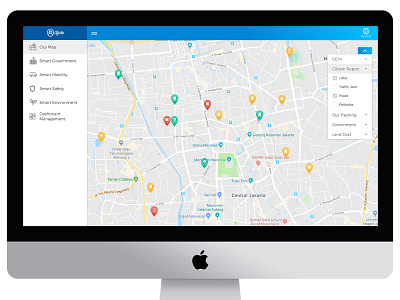 Qlue MyCity Dashboard dashboard map smart city ui user interface