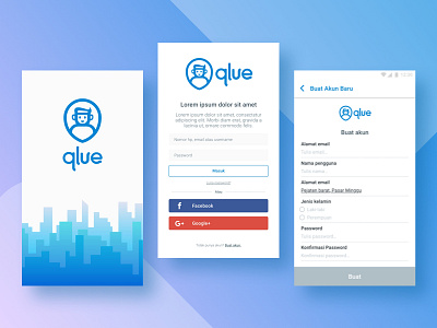 Qlue App app branding city design form icon illustration landing page login logo map onboarding post report ui user interface ux vector