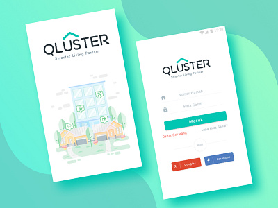 Qluster App app branding design form icon illustration label landing page login logo post typography ui user interface ux vector