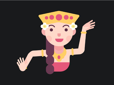 Balinese Dancer animation branding design flat icon illustration vector