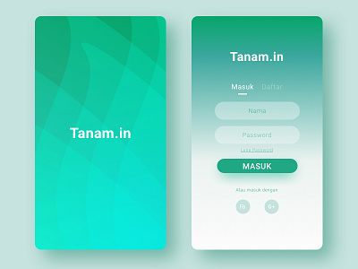 Tanam.in app branding design form icon illustration login typography ui user interface ux vector