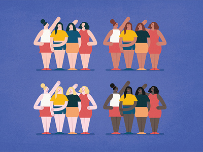 Multiracial Women Characters Illustration