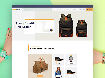 Fashion Website - First Shot in Dribbble debut fashion template first shot ui design web design