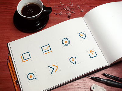 Icons branding flat icons illustration modern pencil set simple sketch websiteicons