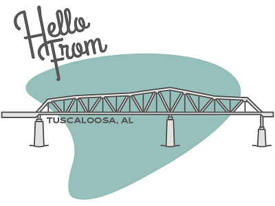 Hello! alabama black warrior bridge debut hello postcard tuscaloosa