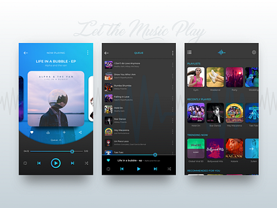 Music Player - Black theme app dailyui design minimal ui ux