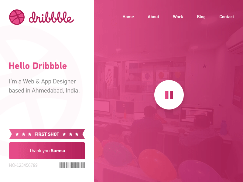 Hello Dribbble clean gif interface team ui web