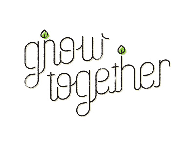 Grow Together grow icon leaf lettering rounded script stroke type