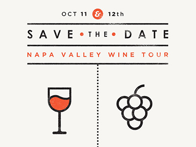 Save the Date invitation napa valley orange save the date texture wine
