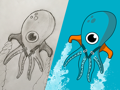 Paul the octopus animal blue design flat flatchr graphic illustration illustrator mascot octopus paul squid