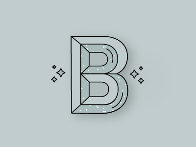 B Block Letter icon lettering pattern type typography