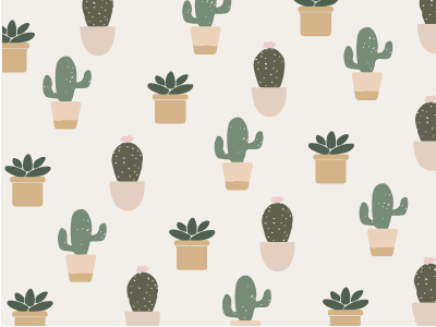 Cactus Print Pattern hand drawn illustration pattern pattern design print