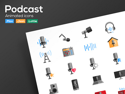 Podcast Animated Icons