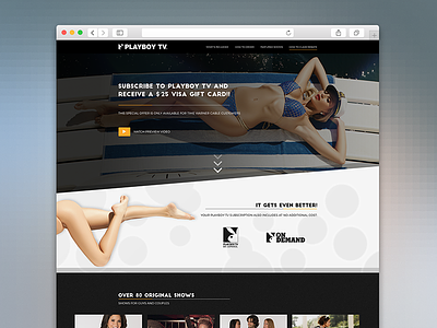 Playboy TV Landing Page landing page web design