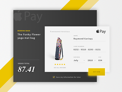 Rebound of Willionaire's Credit Card apple pay card credit card flat modal register shopping ui ux