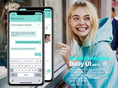 Daily Ui #013 - Direct Messaging app design daily 100 challenge dailyui dailyui 002 direct messaging ecommerce tiffany uidesign