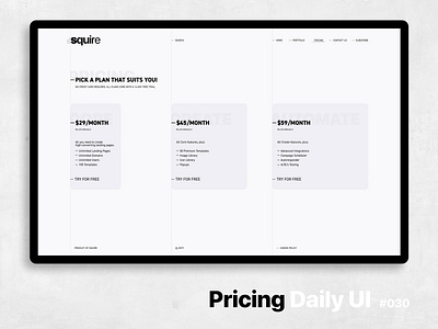 Daily UI #030 - Pricing daily 100 challenge dailyui feedback pricing pricing page ui uidesign ux website