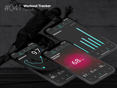 Daily UI #041 – Workout Tracker daily 100 challenge distance heart rate heart rate app running running app tracker tracker app ui uidesign ux workout workout of the day workout tracker