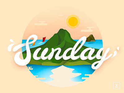 Happy Sunday ! colorfull design illustration typography